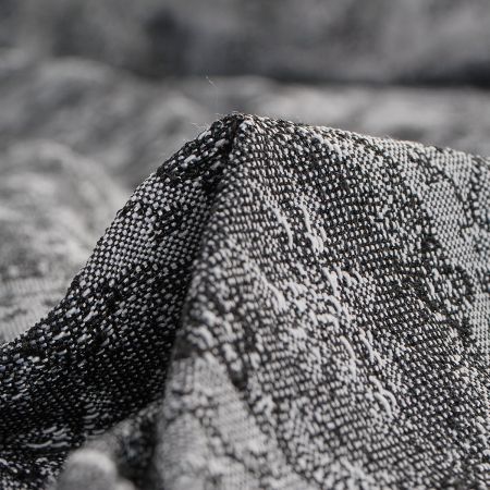 Žakárová tkanina Art Fabrics Medailon šedočerný