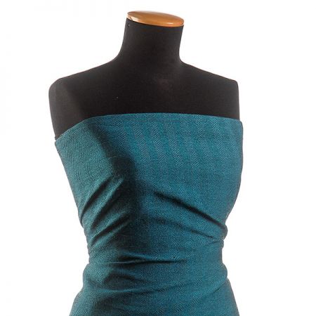 Kostýmová látka Art Fabrics rybí kost tyrkysová