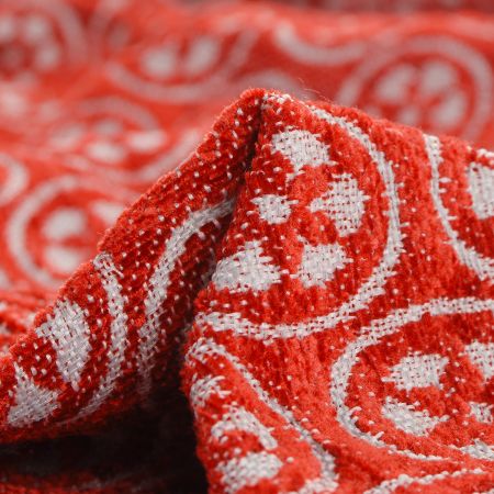 Žakárová látka Art Fabrics Cirkl vínový