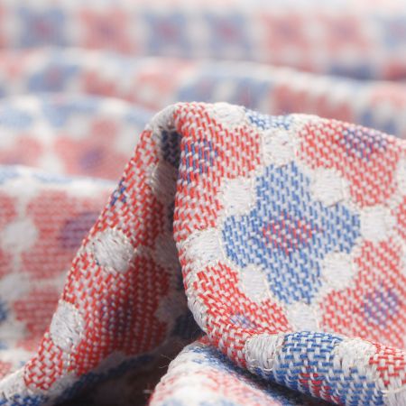 Žakárová látka Art Fabrics Brusel modročervená