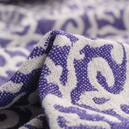 Žakárová látka Art Fabrics Verona fialová/režná