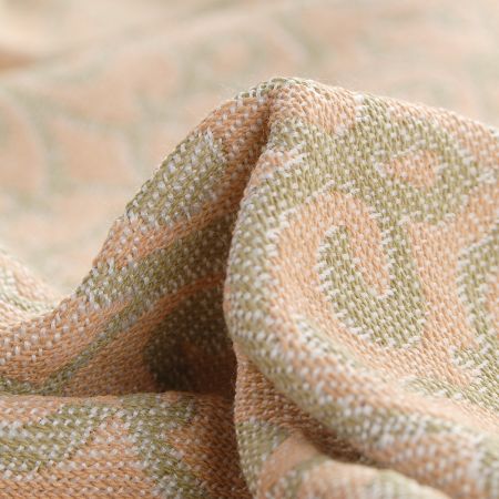 Žakárová látka Art Fabrics Verona sv.zelená, sv.hnědá