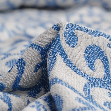 Žakárová látka Art Fabrics Verona modrá/režná