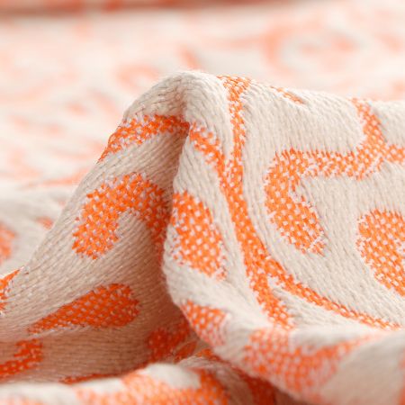 Žakárová látka Art Fabrics Verona oranžová/režná