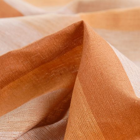 Len Art Fabrics širší pruhy hnědorezavé