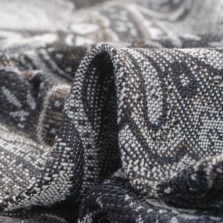 Žakár Art Fabrics Paisley orient modrý/zlatý