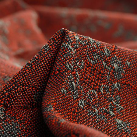 Žakárová tkanina Art Fabrics Elvíra zelenorezavá