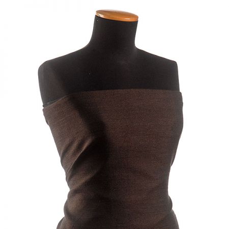 Kostýmová látka Art Fabrics rybí kost tm.hnědá