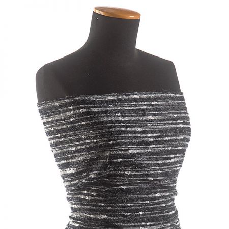 Kostýmová látka Art Fabrics černomodrobílý melír