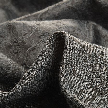 Žakárová tkanina Art Fabrics Medailon šedočerná