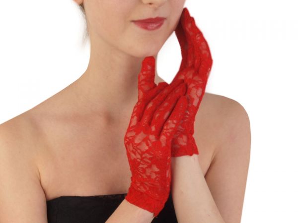 Rukavice společenské krátké krajkové