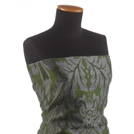 Replika historické tkaniny Rokoko šedá/zelená