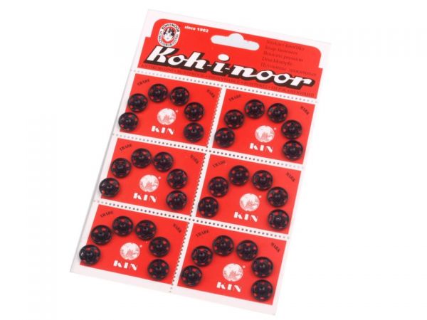 Patenty kovové velikost č.4 12,4/11,5mm černá