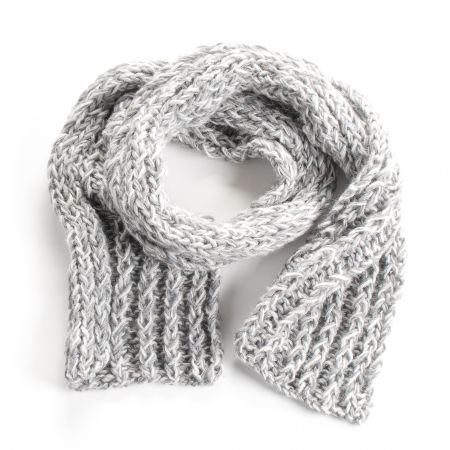 Ručně pletená šála Marlen – modrošedý melír