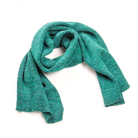 Pletená šála MarLen s melírovými pruhy tyrkysová