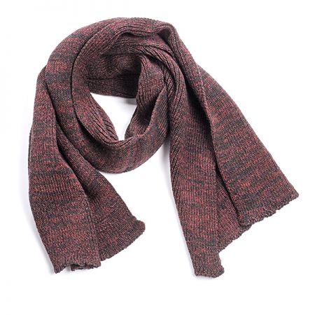 Pletená šála Marlen s melírovými pruhy šedo-červená