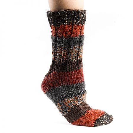 Ručně pletené ponožky Marlen tm.červené