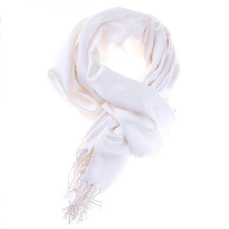 Šála kašmír/hedvábí jemný hladký povrch bílá