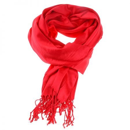 Šála kašmír/hedvábí jemný hladký povrch červená