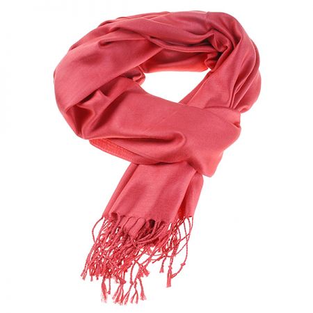 Šála kašmír/hedvábí jemný hladký povrch cihlová