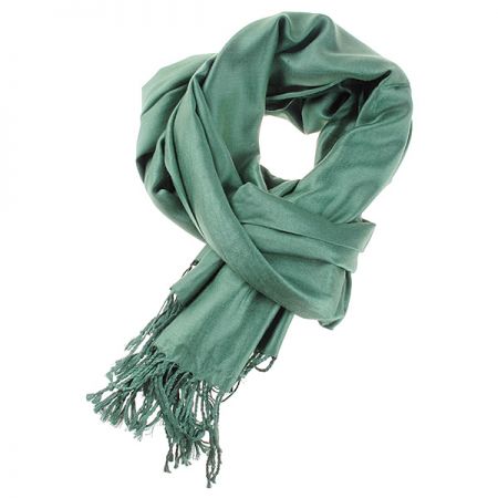 Šála kašmír/hedvábí jemný hladký povrch zelená