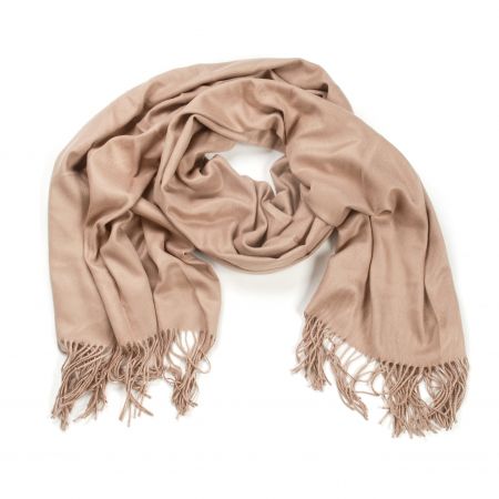 Šála směs viskoza/kašmír/vlna béžovohnědá