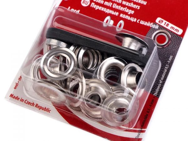 Průchodky 8x6x18 Ø18mm nikl stříbrná