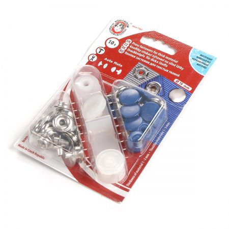 Druky kovové  6 (Ø 15mm) modrý hladký AUTO-MOTO