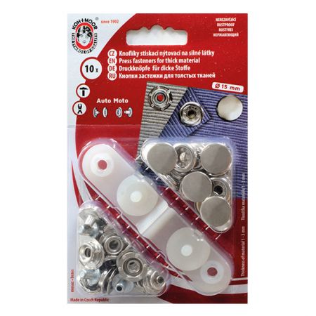 Druky kovové  6 (Ø 15mm) stříbrný hladký AUTO-MOTO