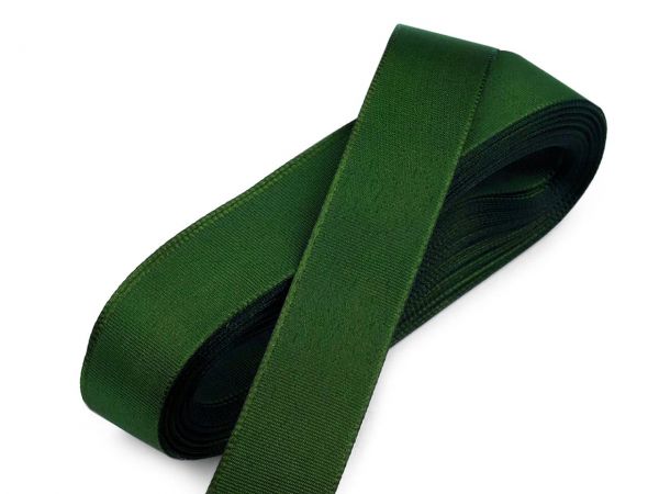 Stuha taftová šíře 25mm tm.zelená