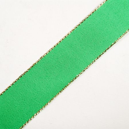 Stuha taftová lurex šíře 25mm zelená