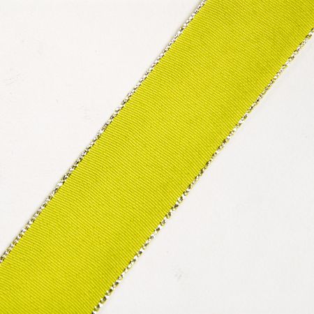 Stuha taftová lurex šíře 25mm sv.zelená