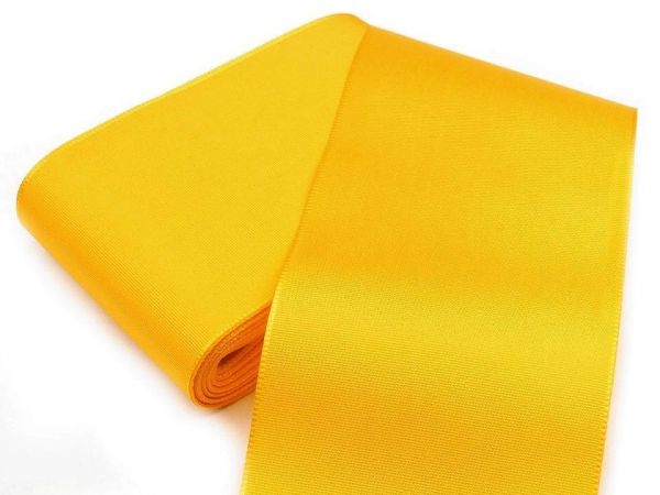 Stuha taftová šíře 72 mm žlutá