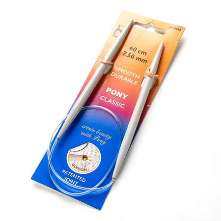 Jehlice kruhové kov, 60 cm, vel. 7,5 PONY