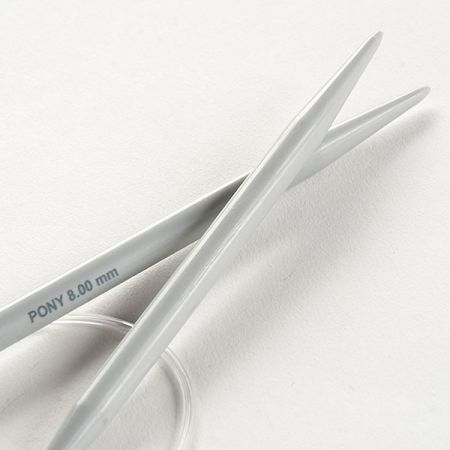 Jehlice kruhové kov, 60 cm, vel. 8 PONY