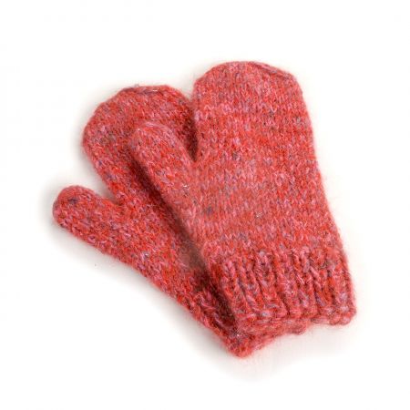 Ručně pletené rukavice MarLen červenofialové