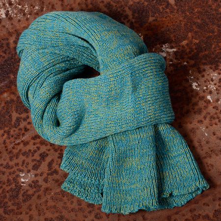 Pletená teplá šála Marlen tyrkysový melír