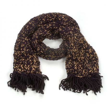 Šála MarLen ručně pletená fialovozlatá