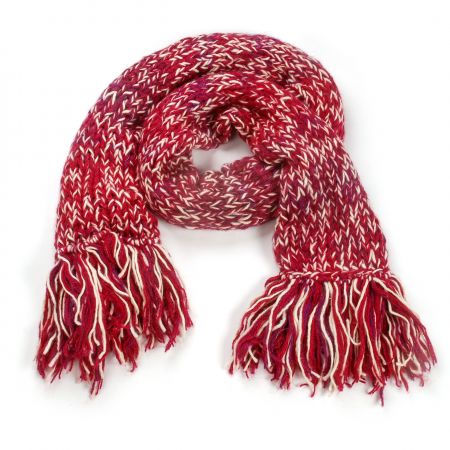 Šála MarLen ručně pletená fialovobílá