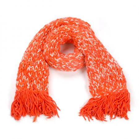 Šála MarLen ručně pletená oranžovobílá