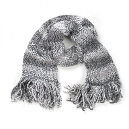 Šála MarLen ručně pletená šedobílý melír