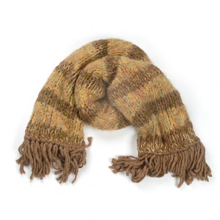 Šála MarLen ručně pletená zelenohnědá