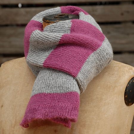 Pletená šála Marlen růžovo-bílé pruhy